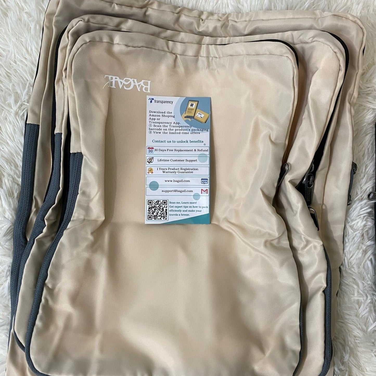 Bagail 4pk Purple Compression Packing Cubes NWT