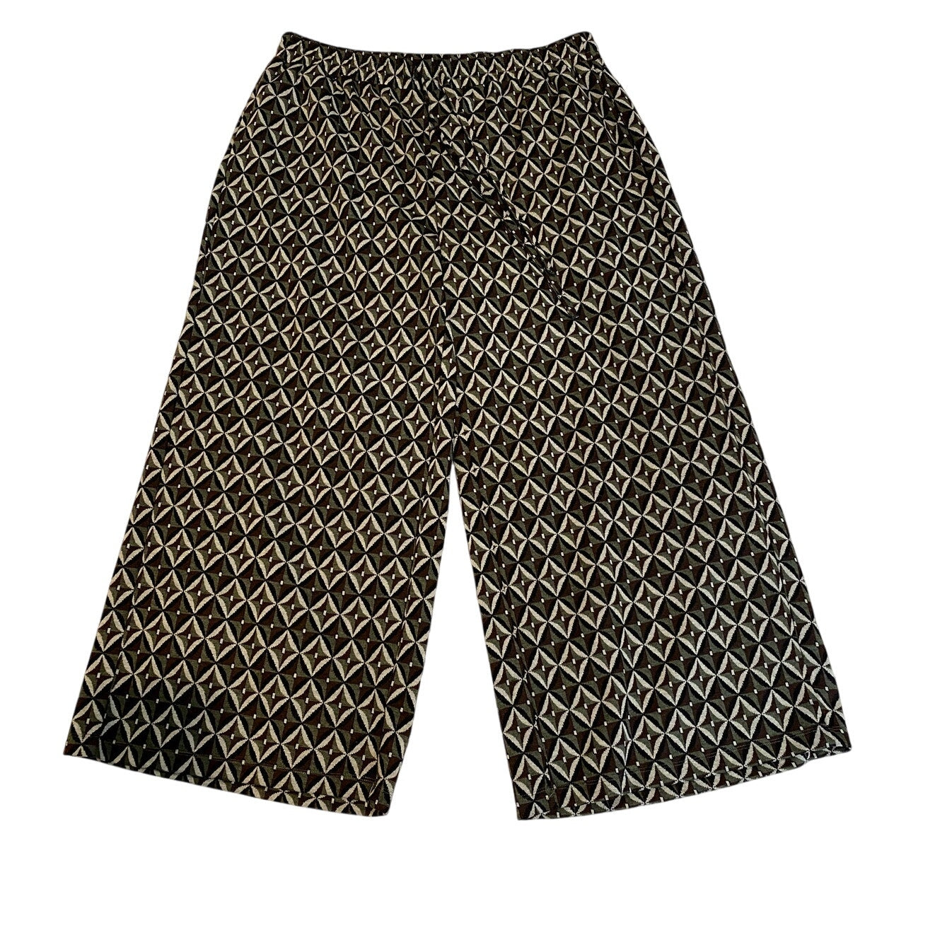 Nina Parker Olive Geo-Print Wide Leg Pants - Sz. 2X (EUC)