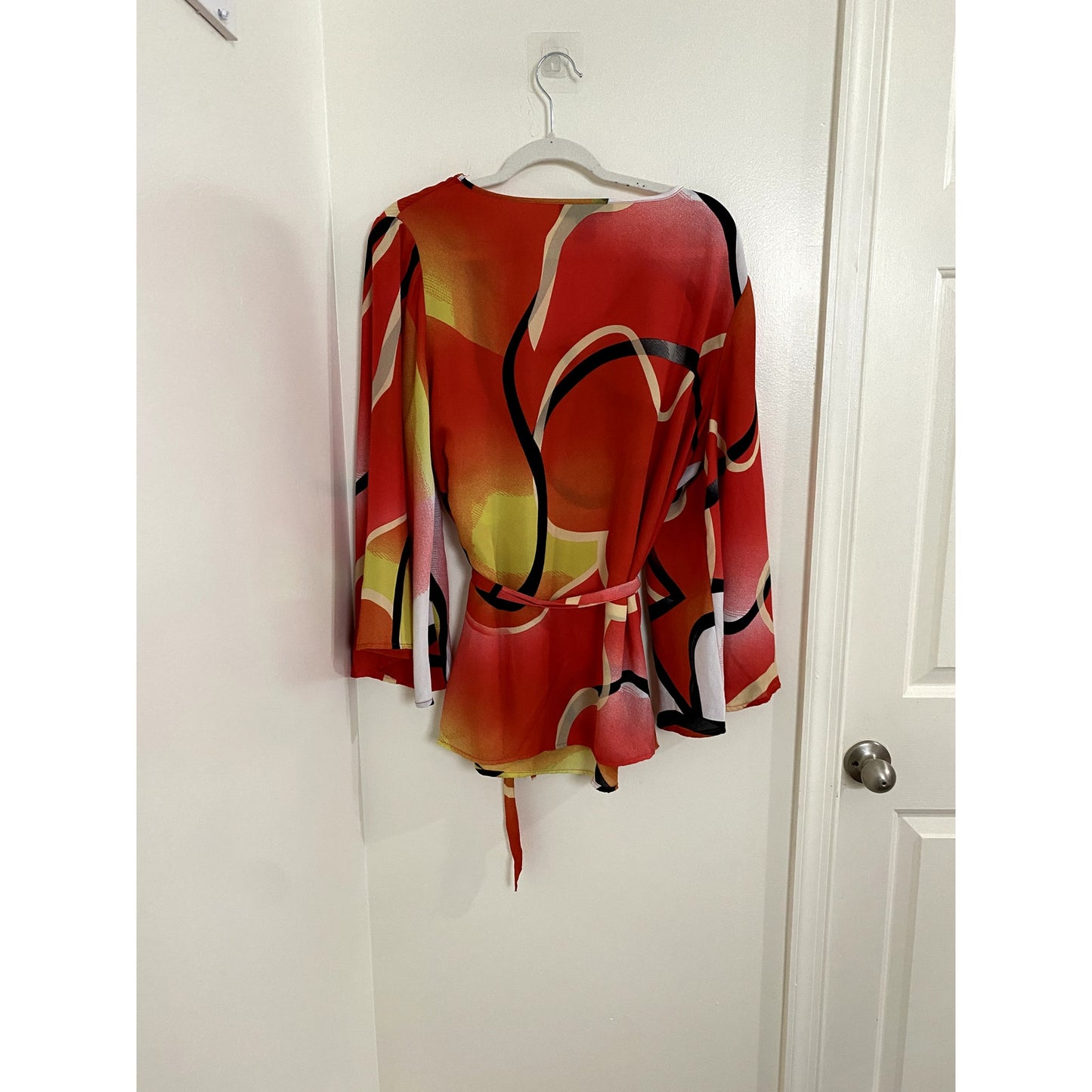Ashely Stewart Spicy Orange Mulitprint Belted Tunic - Size 14/16