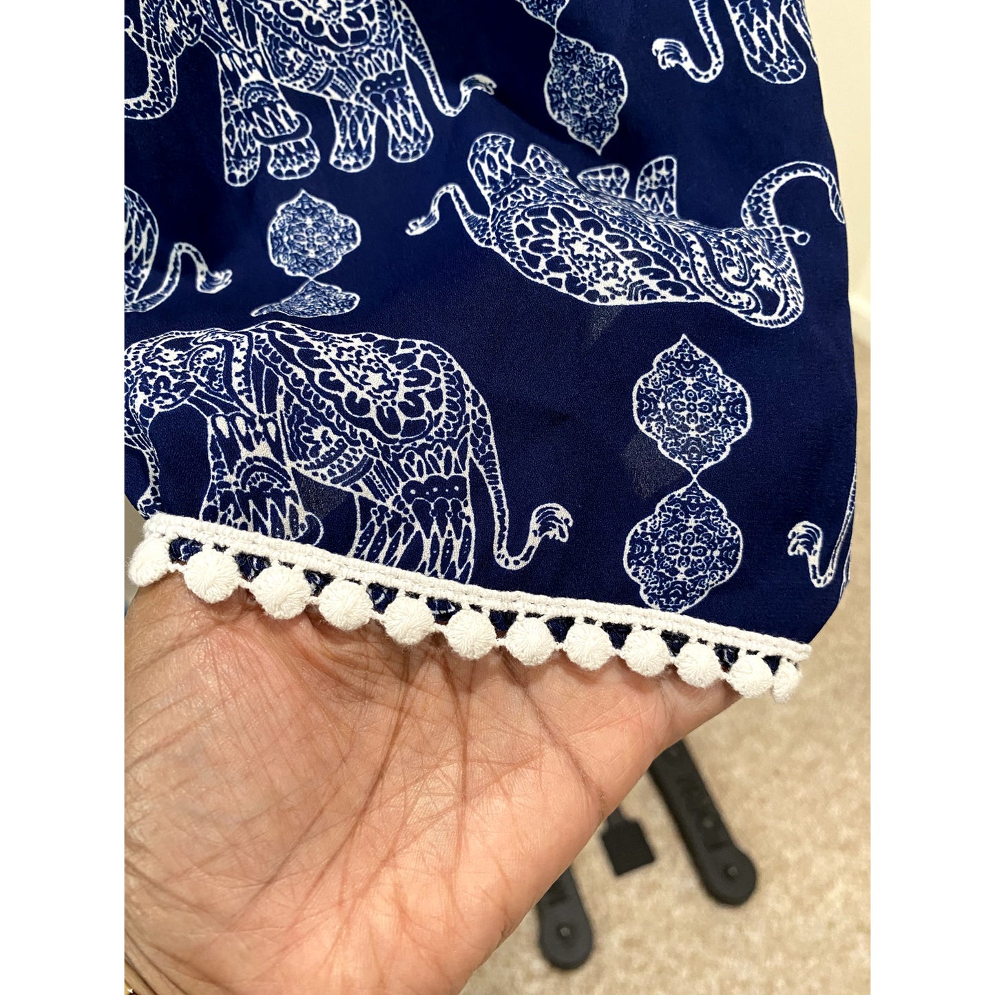 Jessie & J Blue Elephant Romper - Size Medium (EUC)