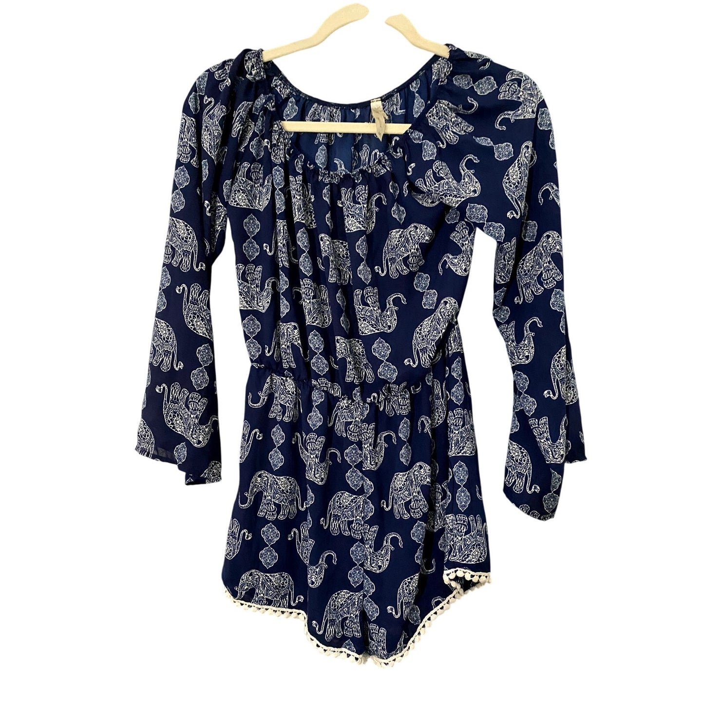Jessie & J Blue Elephant Romper - Size Medium (EUC)