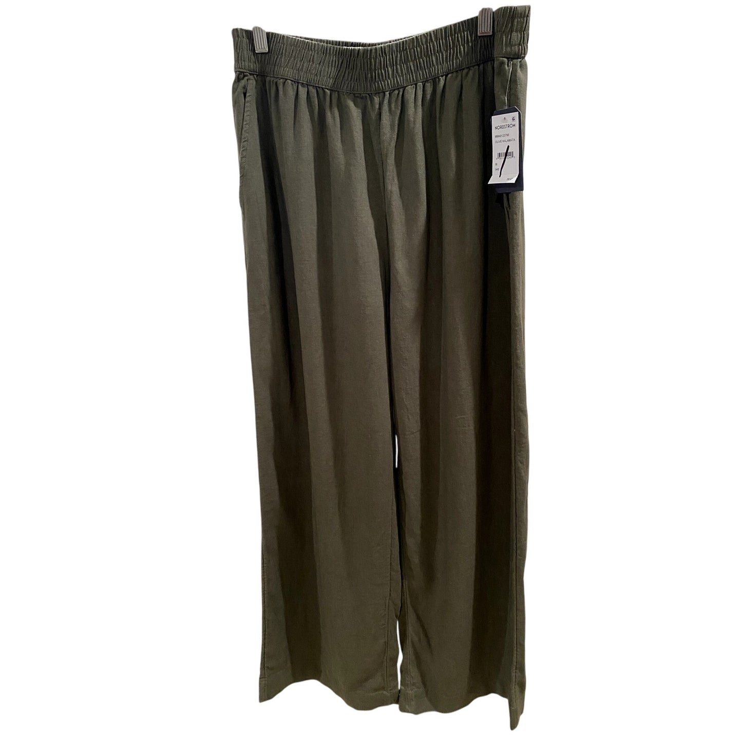 Melrose and Market Wide Leg Olive Linen Blend Pants - Size M (NWT)