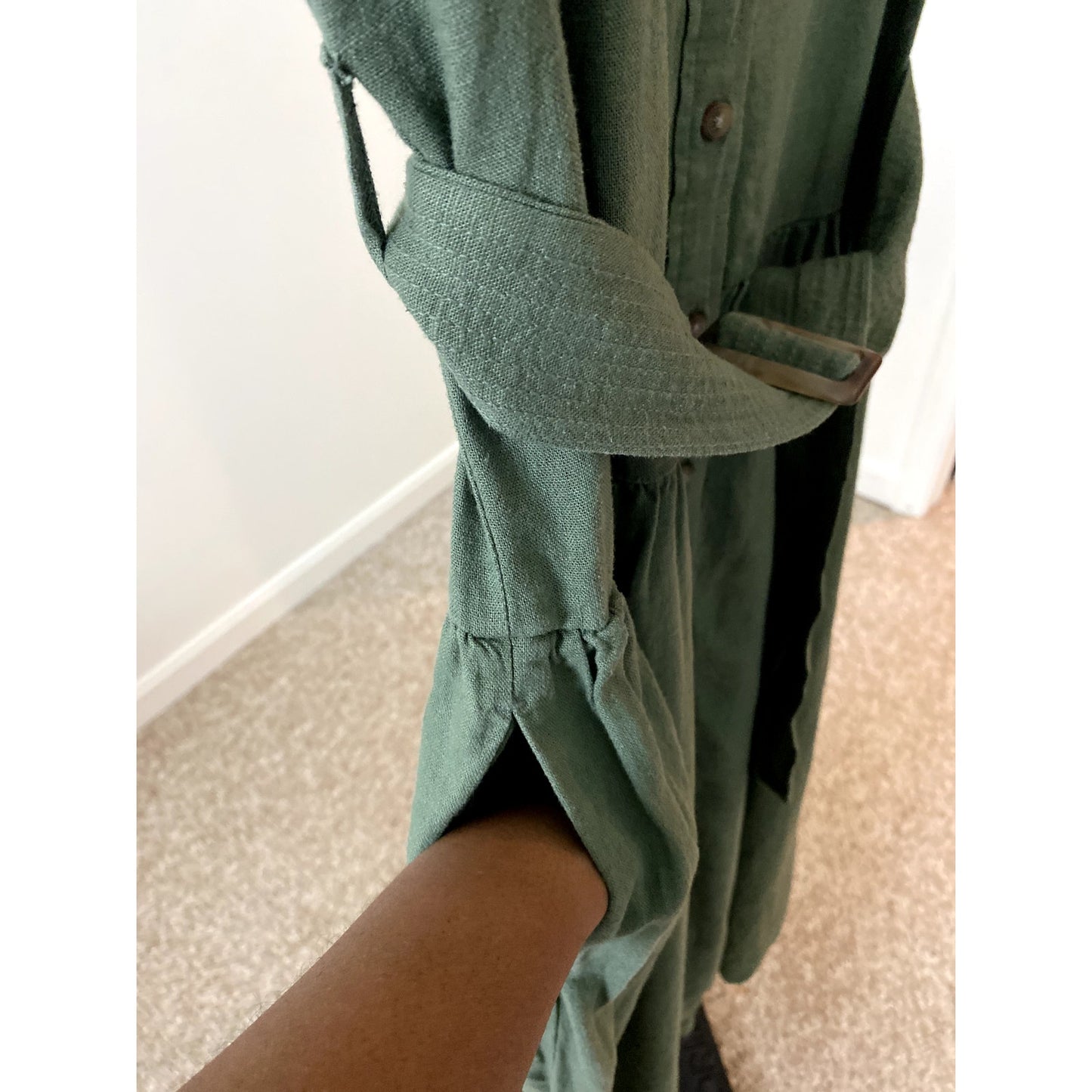 Universal Thread Olive Green Dolman Sleeve Belted Dress - Sz. Large (NWT)