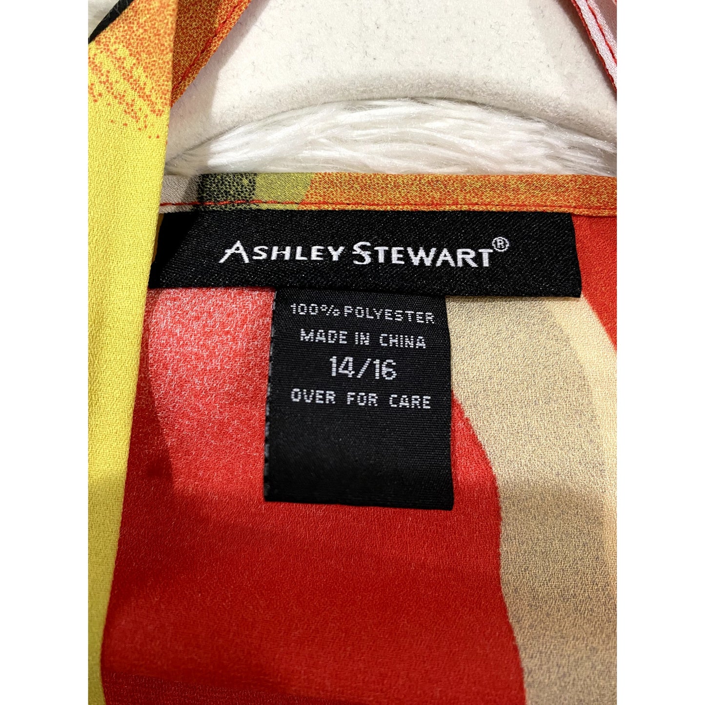 Ashely Stewart Spicy Orange Mulitprint Belted Tunic - Size 14/16