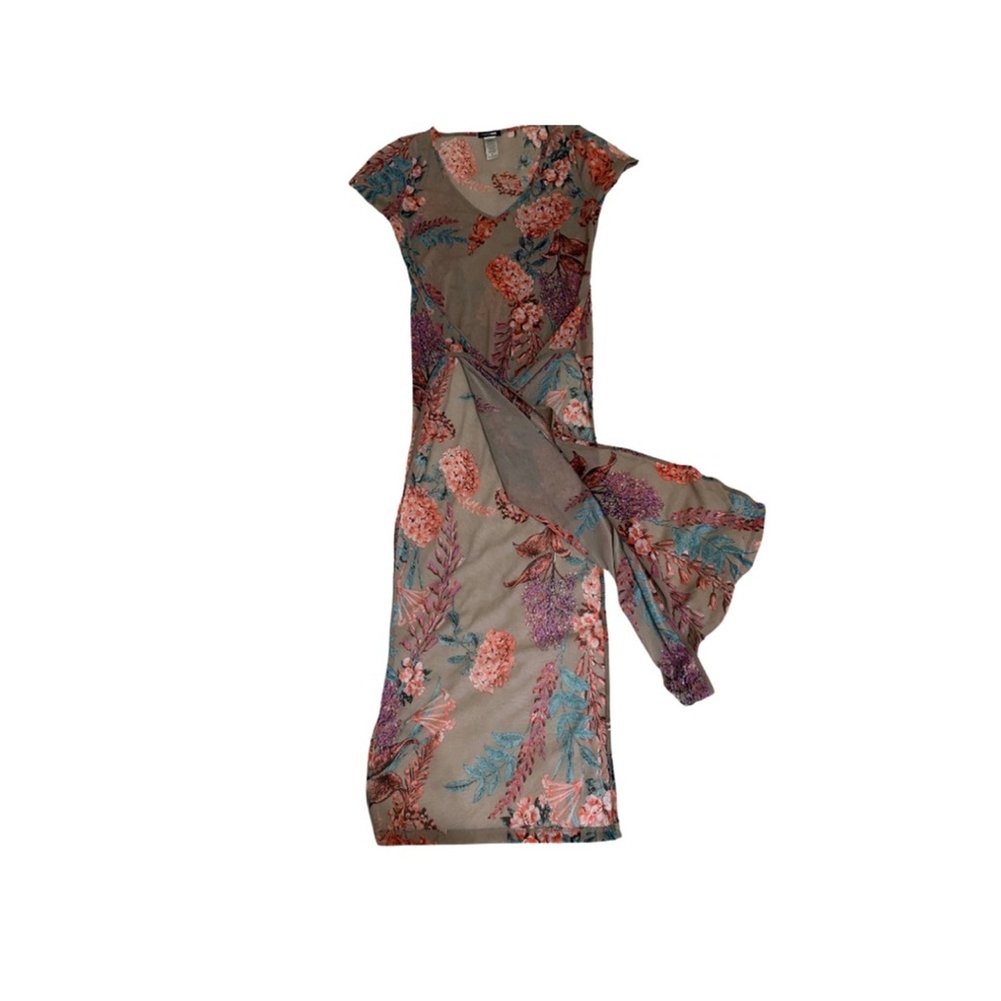 Fashion Nova Sheer Top with Side Splits EUC