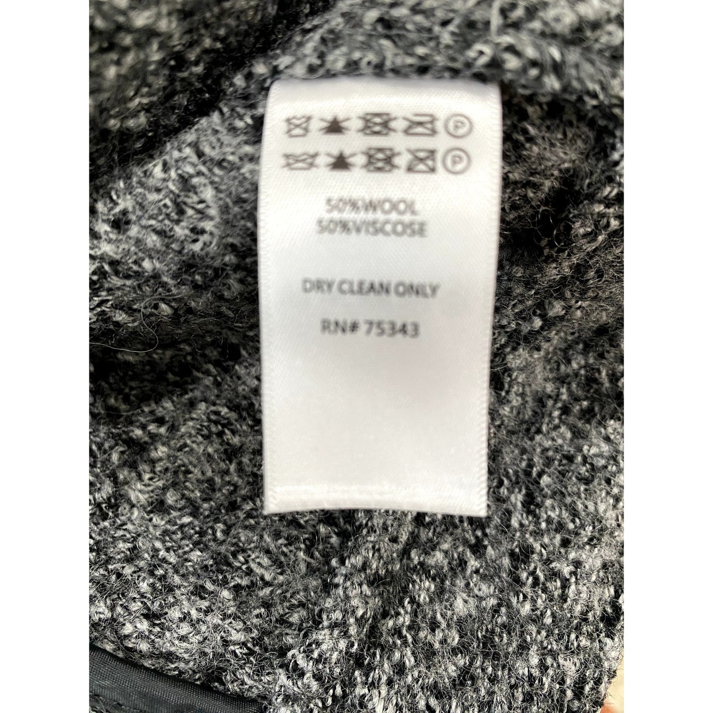 Tahari Gray Wool Blend Asymmetrical Zip Moto Jacket - Size Medium (NWT)