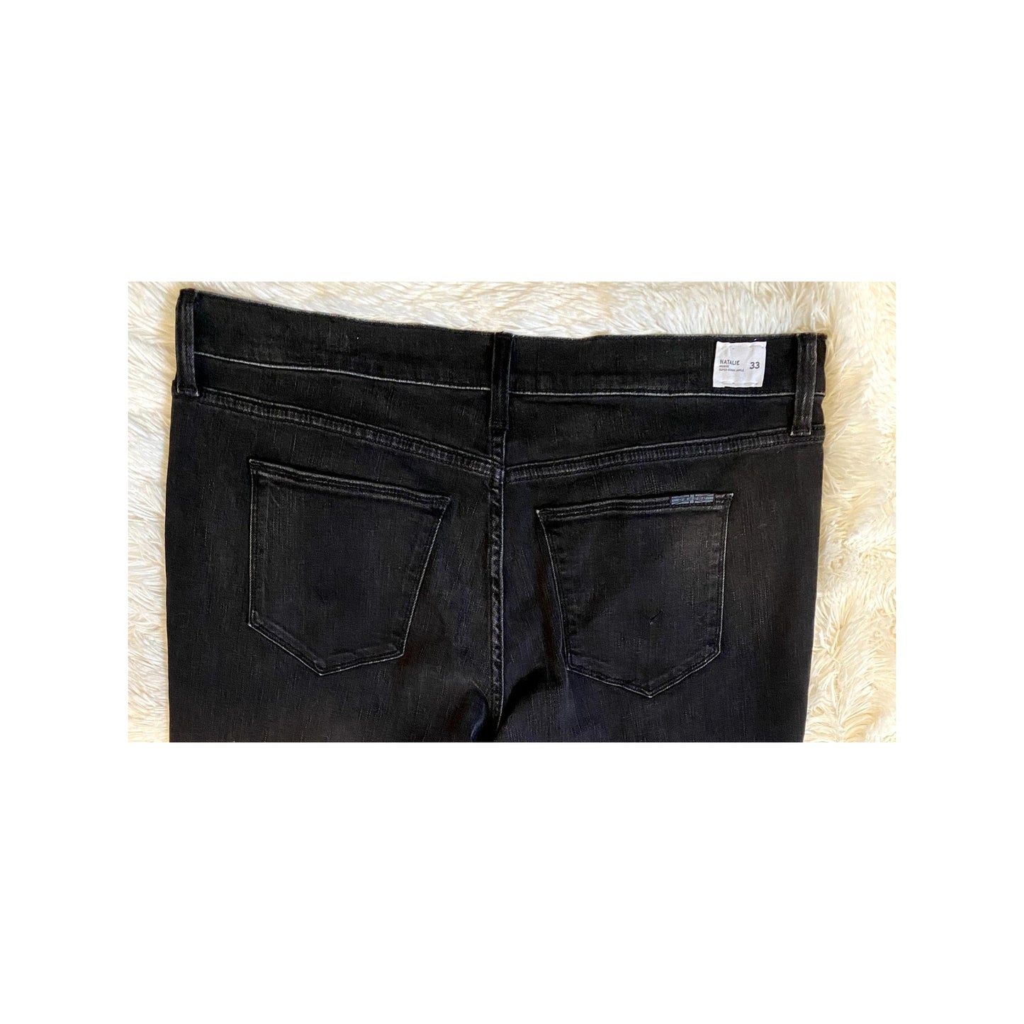 Hudson Natalie Black Mid-Rise Jeans - Size 33 (NWT)