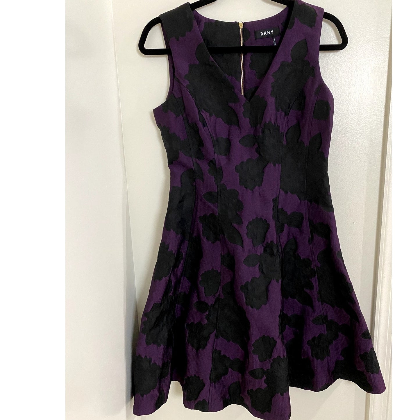 DKNY Purple/Black Sleeveless A-Line Dress - Sz. S (EUC)
