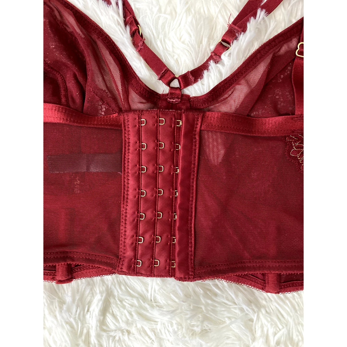 Torrid Red Strappy Lurex Lace Underwire Bra - Size 1