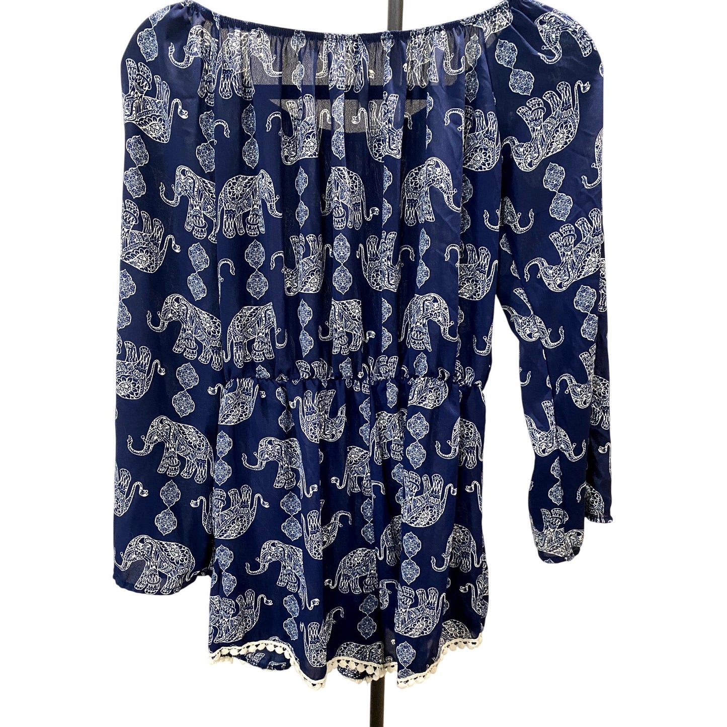 Jessie & J Blue Elephant Romper - Size Medium (EUC)