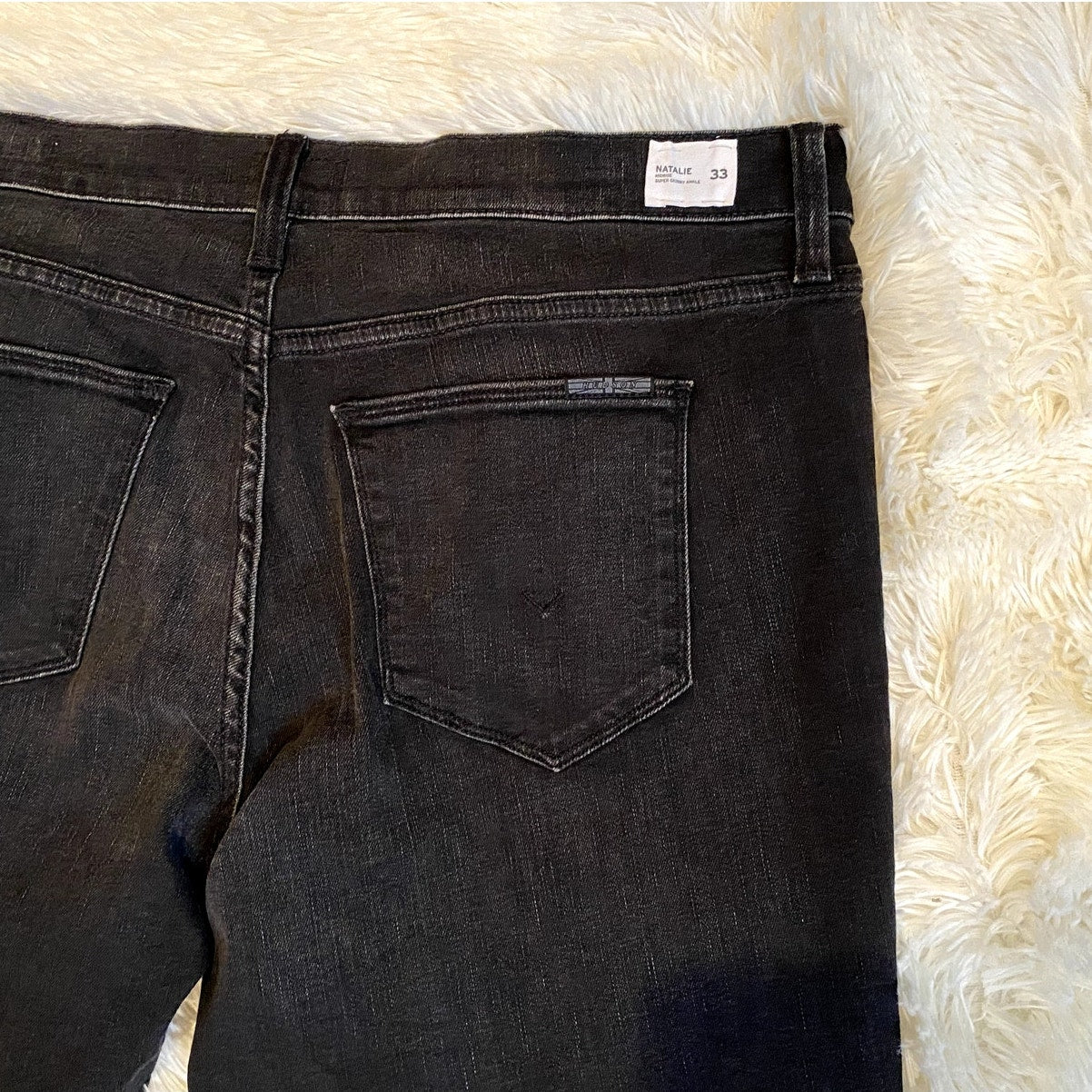 Hudson Natalie Black Mid-Rise Jeans - Size 33 (NWT)
