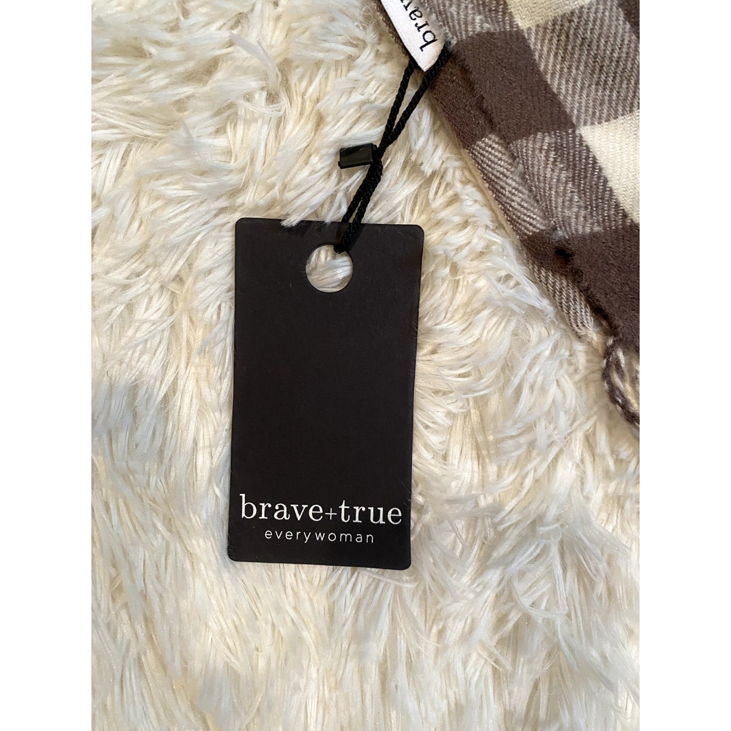 Copied - Brave + True Woodlands Brown & White Plaid Scarf - Size OS (NWT)