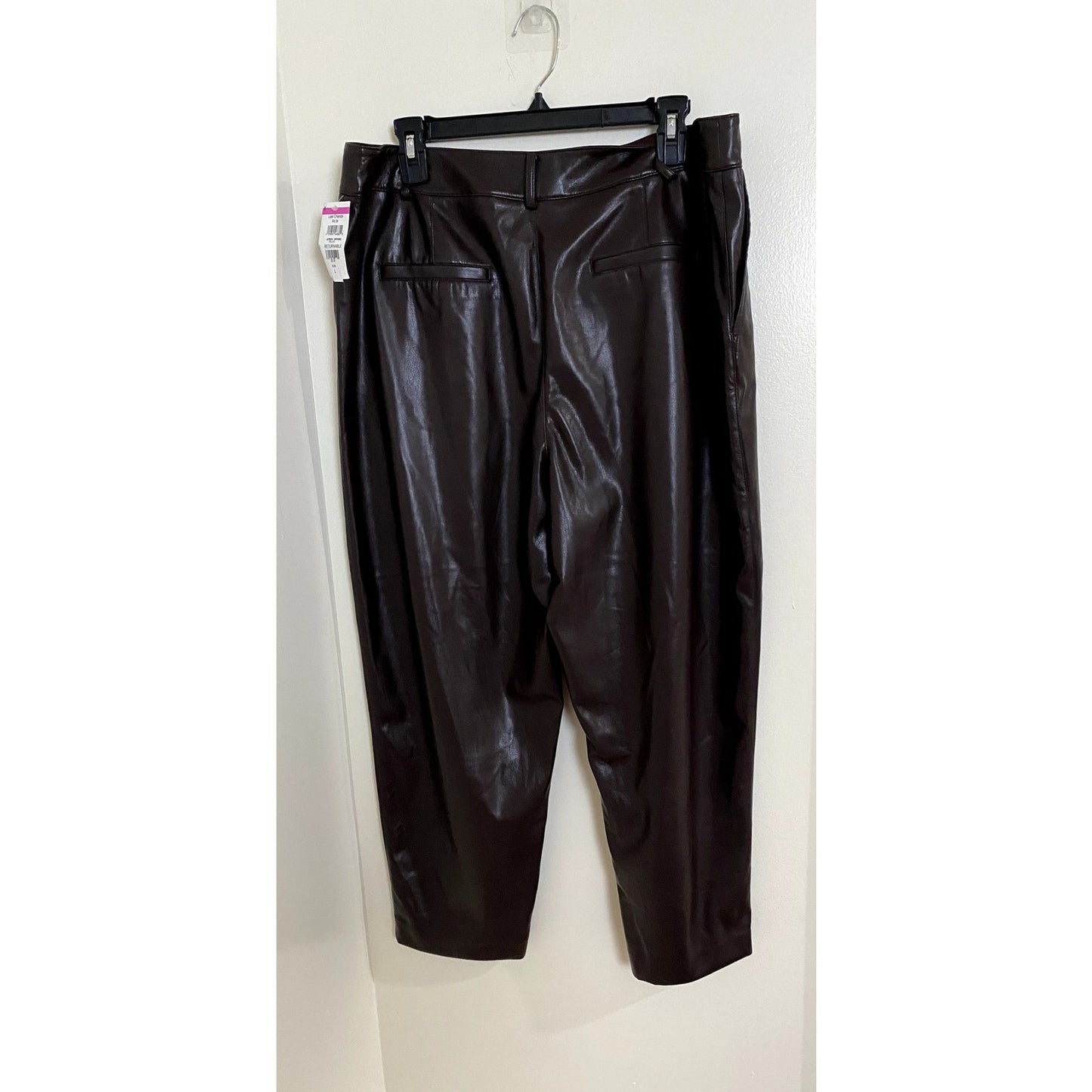 MAX STUDIO Brown Faux Leather Pants - Sz. Large (NWT)