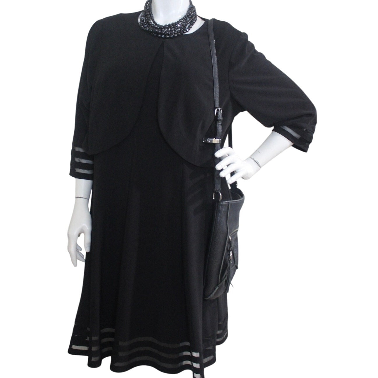 Jessica Howard 2 piece Black Dress & Jacket- Size 22W (EUC)