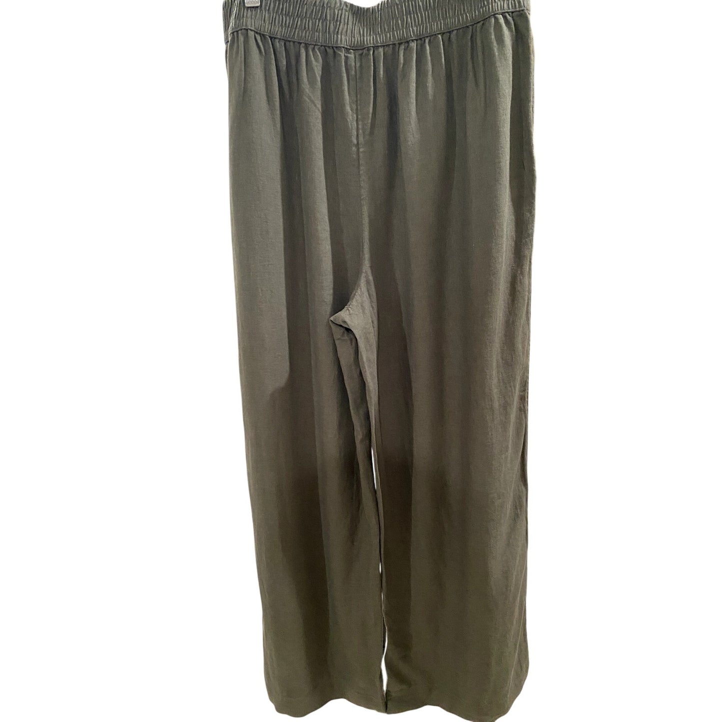 Melrose and Market Wide Leg Olive Linen Blend Pants - Size M (NWT)