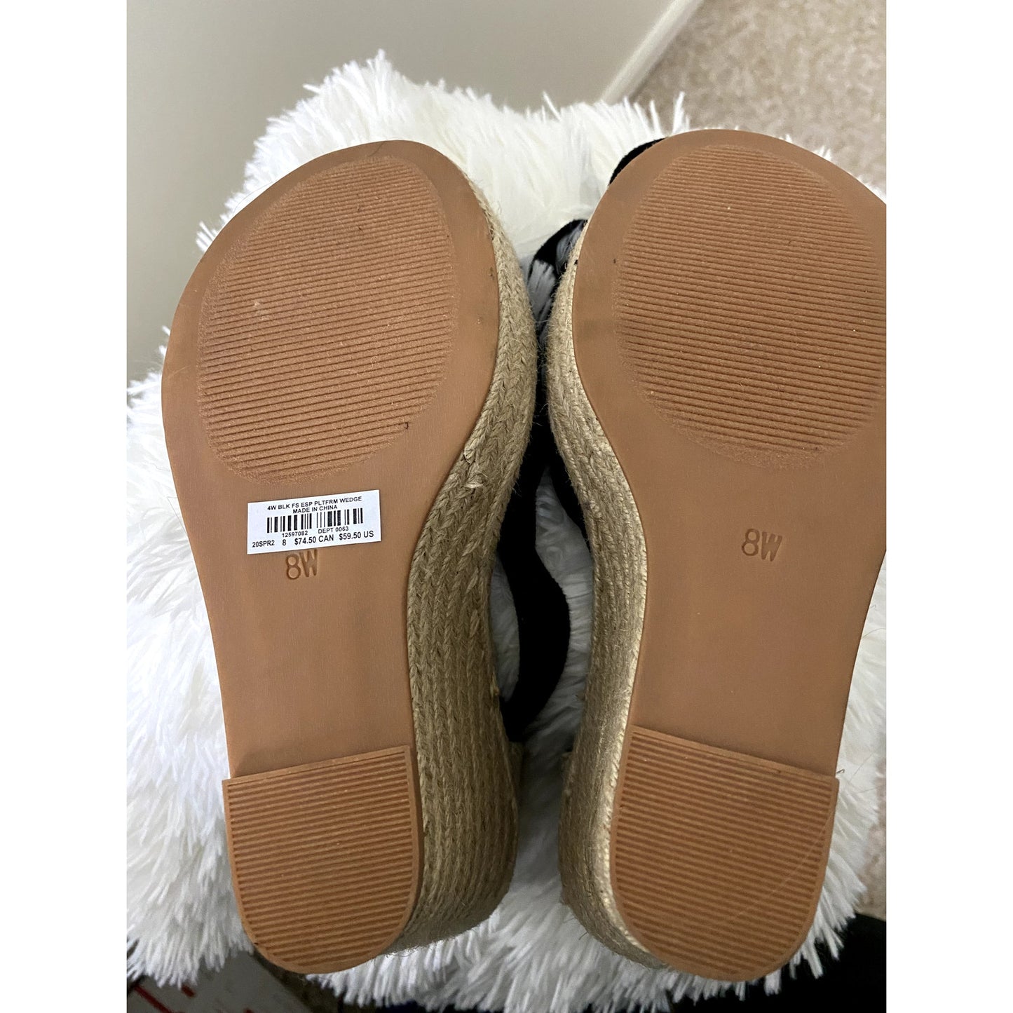 TORRID Black Ankle Wrap Espadrille Wedge Shoes - Size 8W (NWOT)