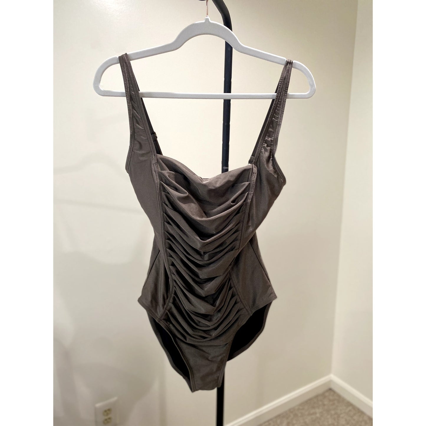 Calvin Klein Bronze Pleated One Piece Swimsuit - Size 10 (NWOT)