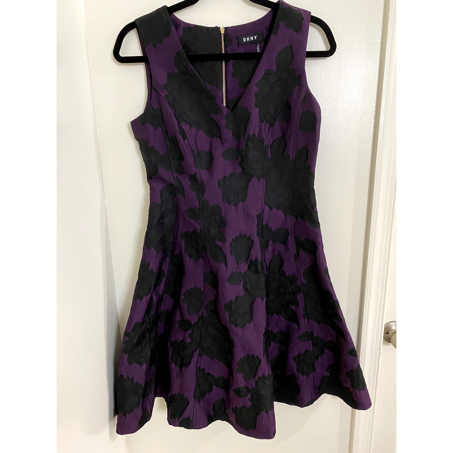 DKNY Purple/Black Sleeveless A-Line Dress - Sz. S (EUC)