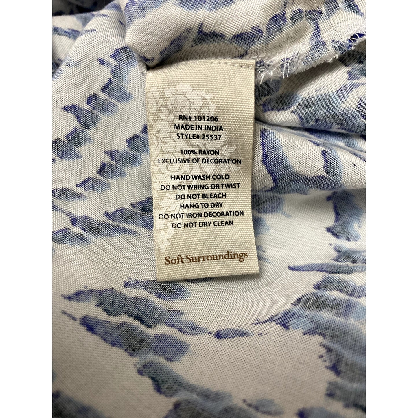 Soft Surroundings South Beach Blue/White Sequin Tunic - Size L (EUC)