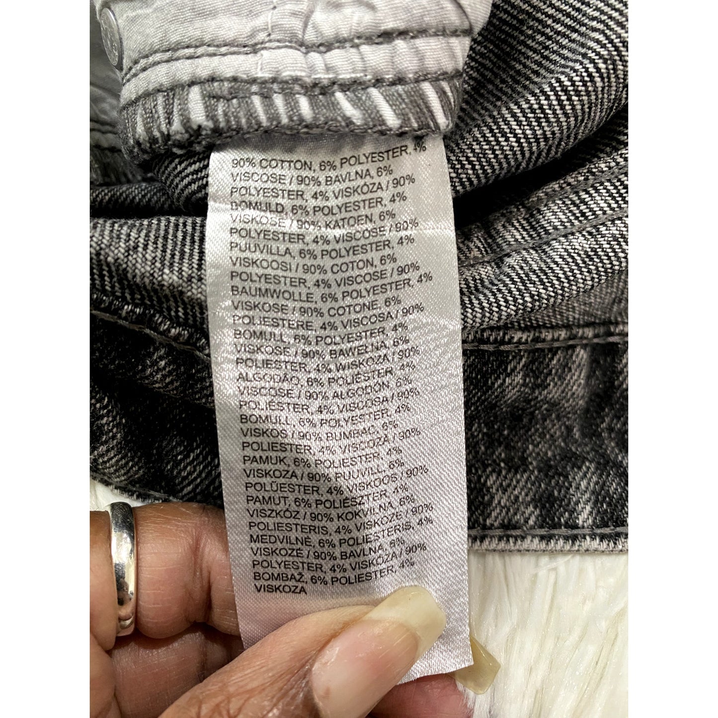 Ragged Glimmer Low Rise Gray Metallic Jeans - Size 30 (NWT)