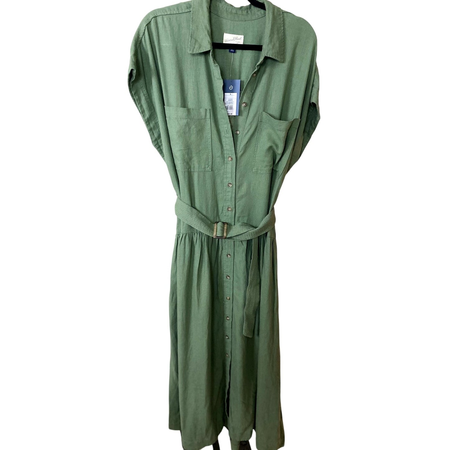 Universal Thread Olive Green Dolman Sleeve Belted Dress - Sz. Large (NWT)