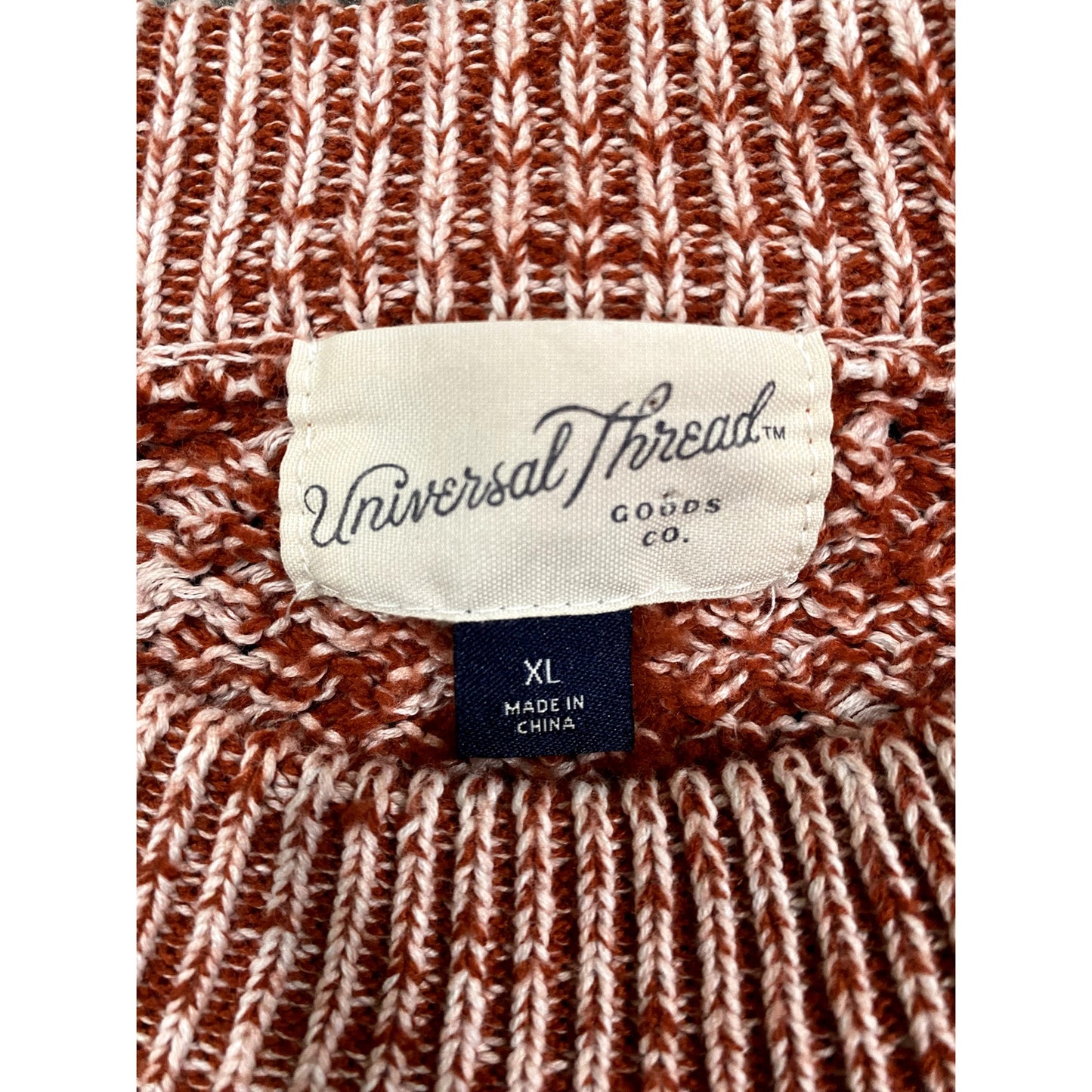 Universal Thread Rust Red (Cranberry) & White Sweater - Sz. XL (EUC)