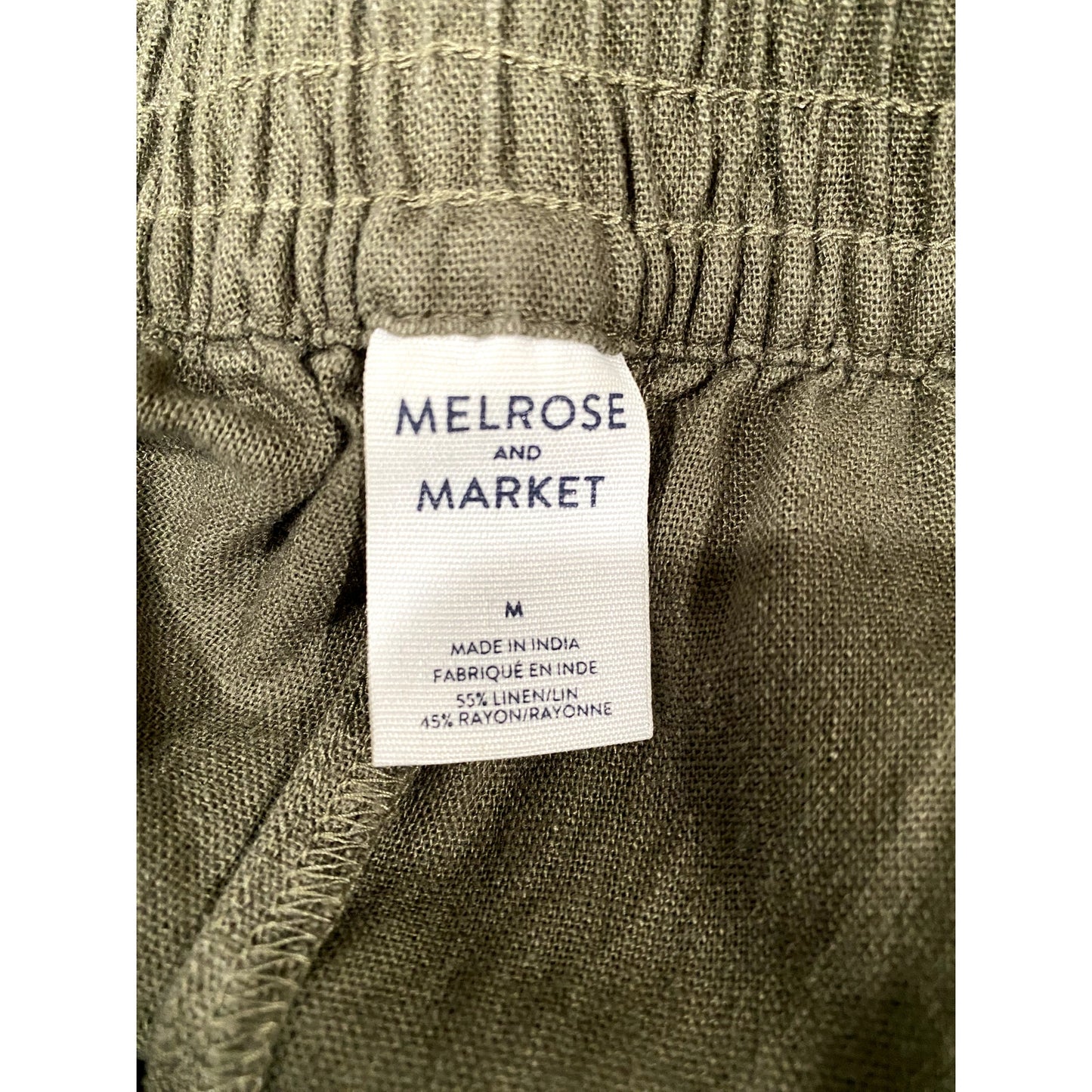 Melrose and Market Wide Leg Olive Linen Blend Pants - Size M (NWT)