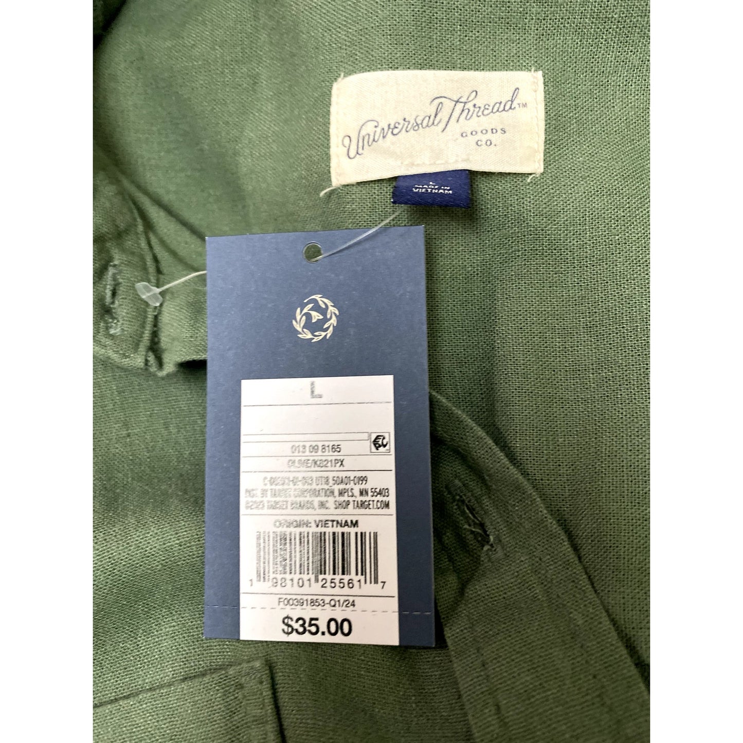 Universal Thread Olive Green Dolman Sleeve Belted Dress - Sz. Large (NWT)