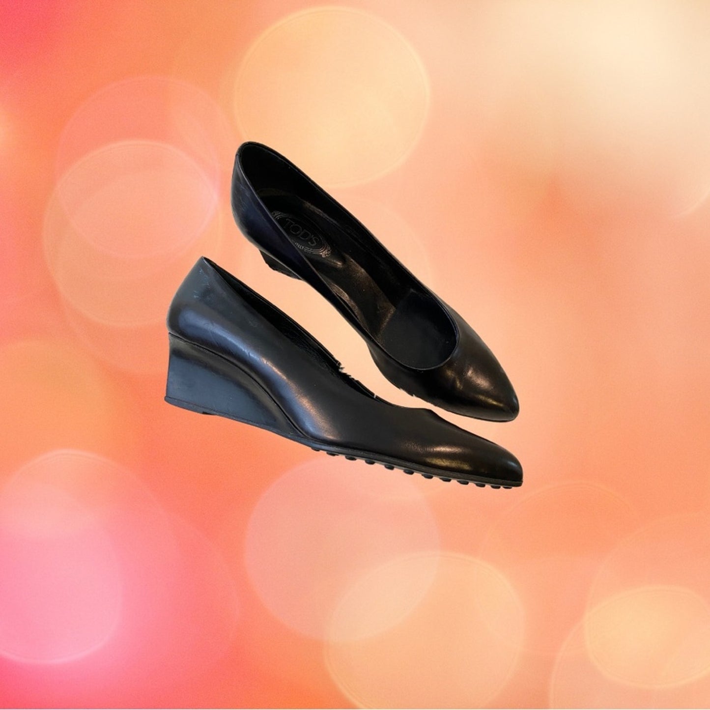 TOD’s Black Low Wedge Shoe EUC (38.5 Italian Sizing)