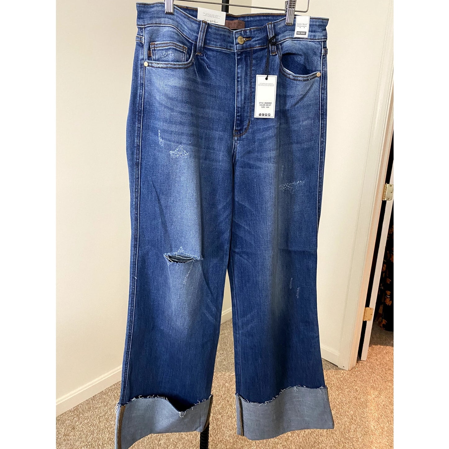 Judy Blue Cuffed Wide Leg Jean - Size 14W (NWT)