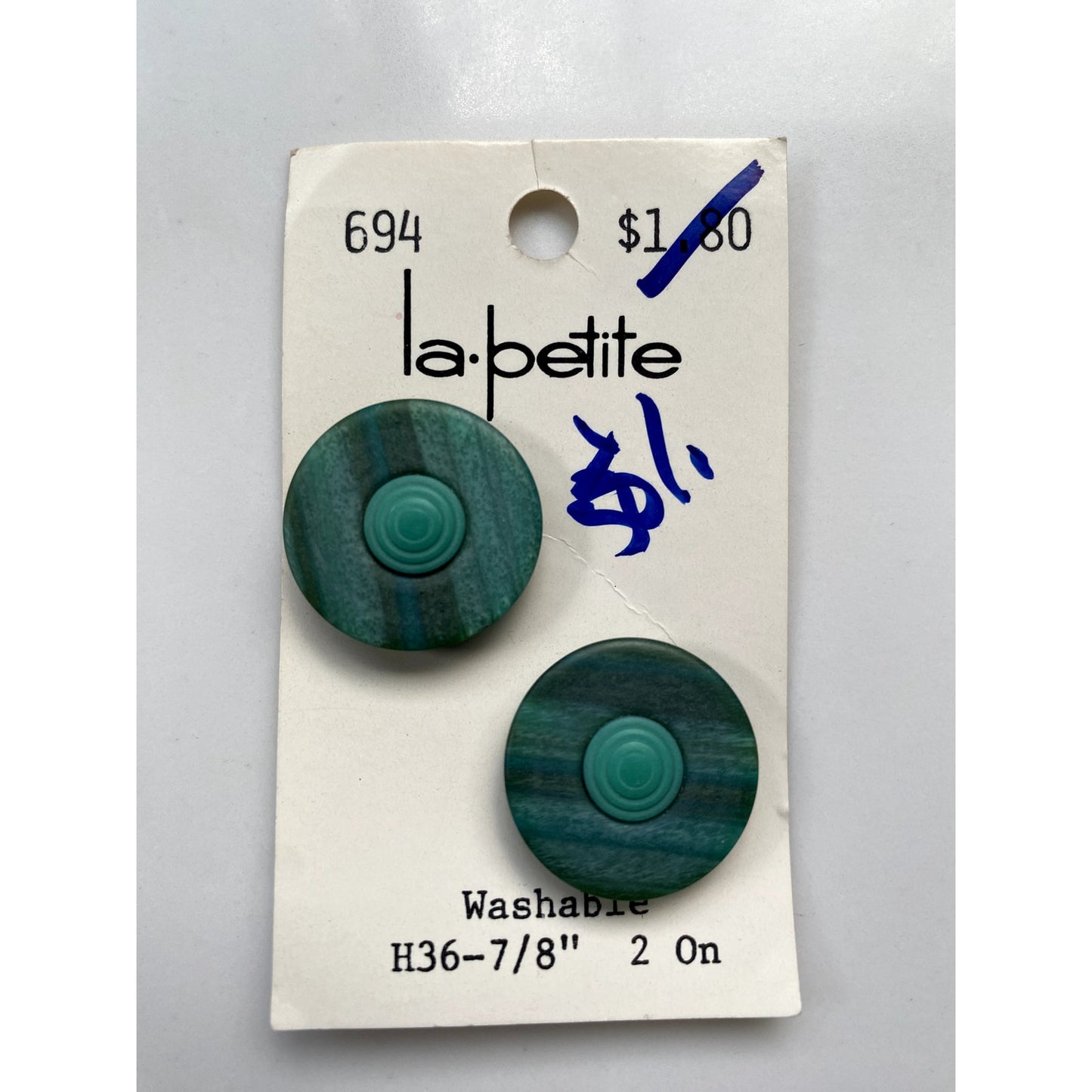 La Petite Green Buttons - Vintage