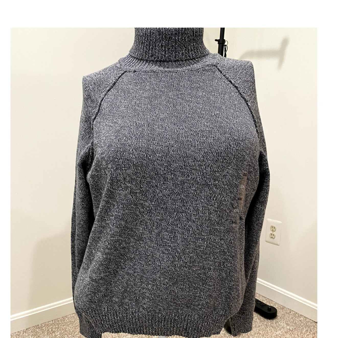 Karen Scott Gray “Jersey Turtle” Turtleneck Sweater - Size XXL (NWT)