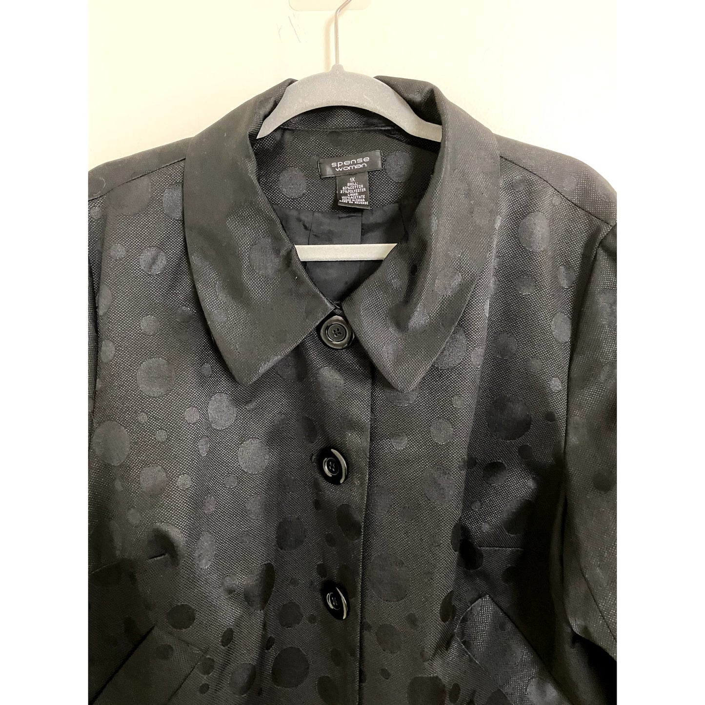 Spenser Woman Black Cropped Polka Dot Blazer _ Size 1X (EUC)