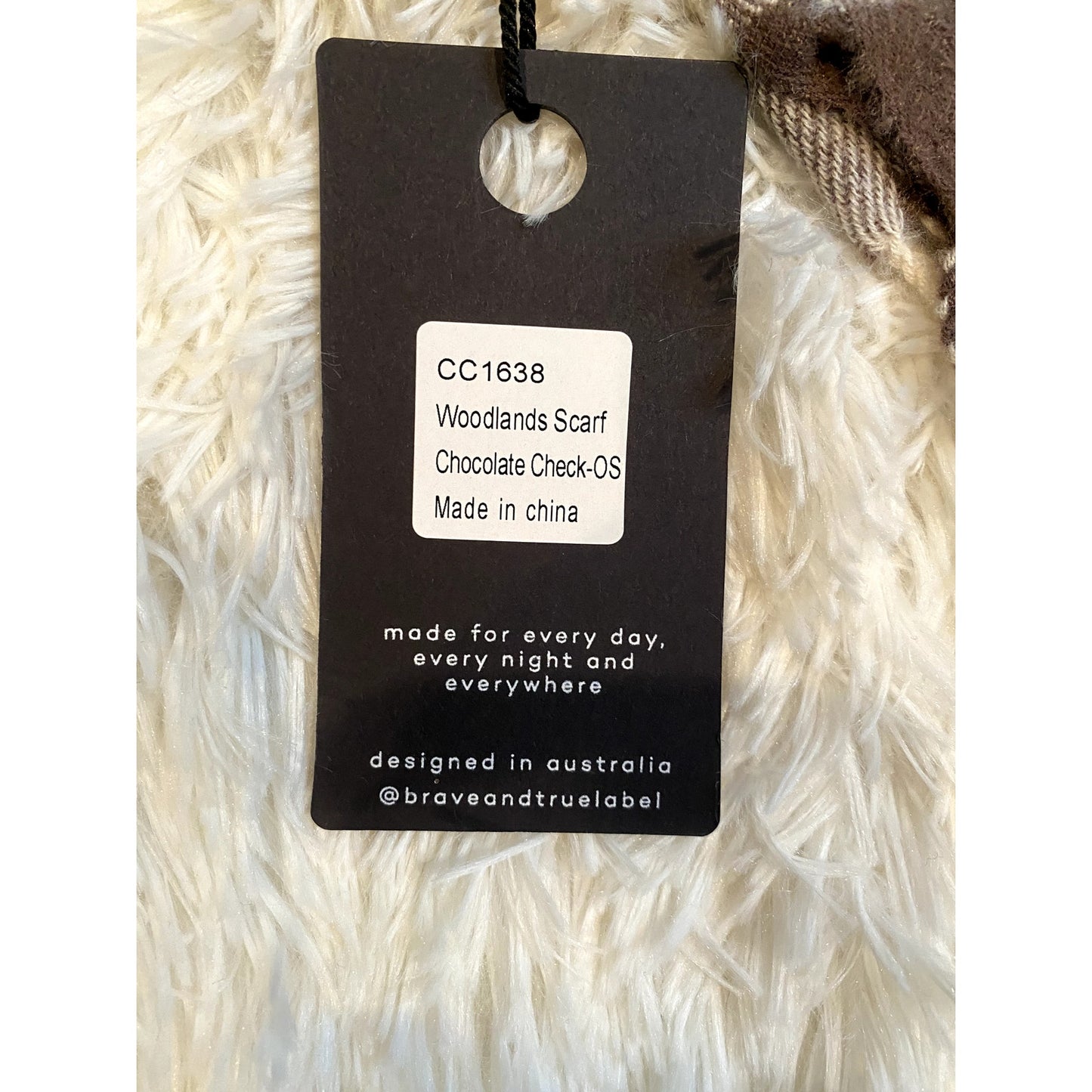 Copied - Brave + True Woodlands Brown & White Plaid Scarf - Size OS (NWT)