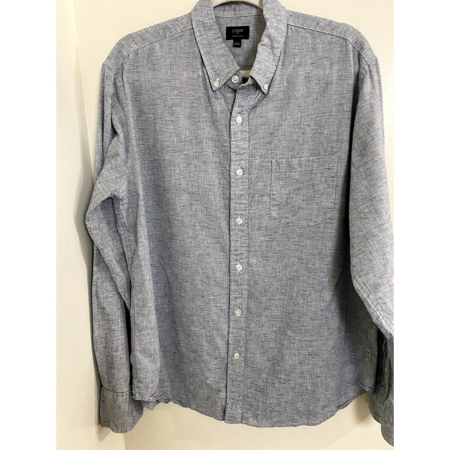 J. Crew Cotton/Linen Blend Button Down Shirt - Size L (EUC)