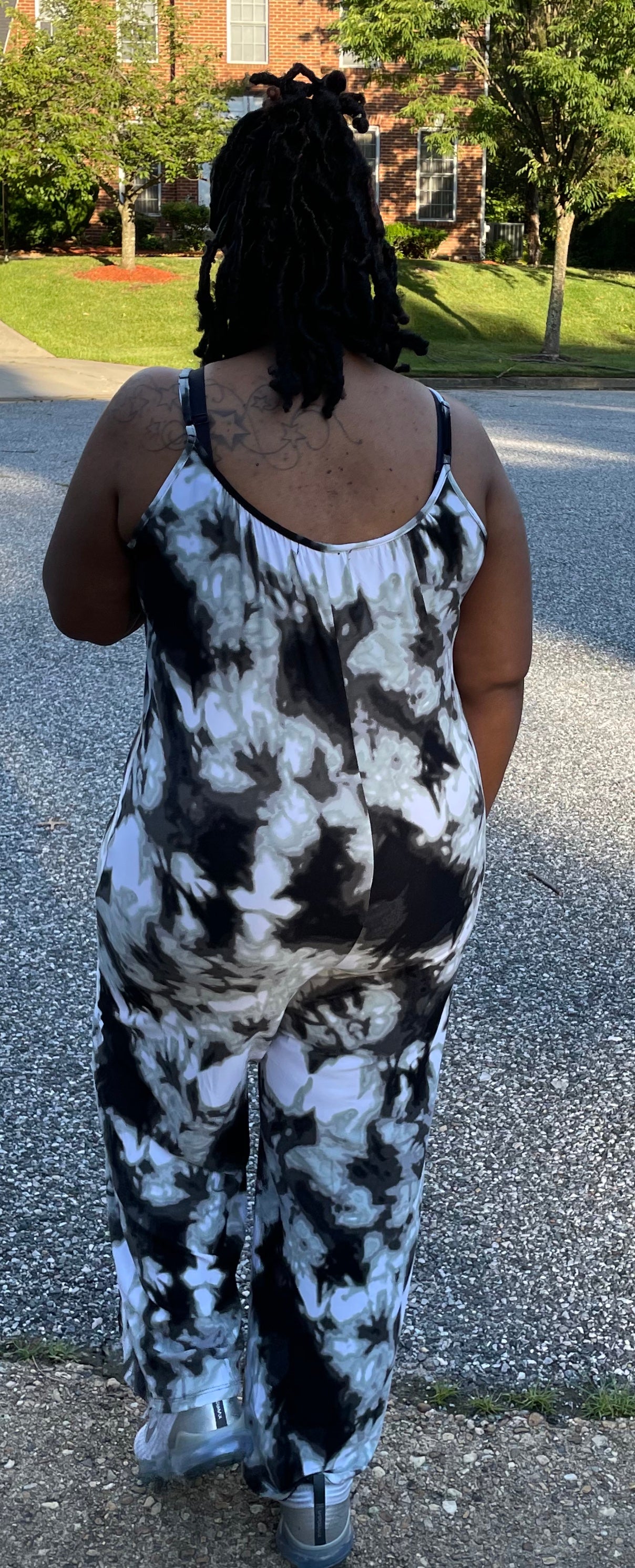 Curvy Straight Tye Dye Jumpsuit