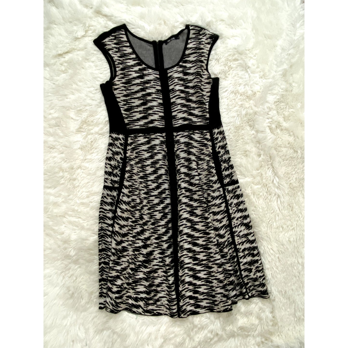 NIC+ZOE Black/Tan Sleeveless Sweater Dress - Size L (EUC)