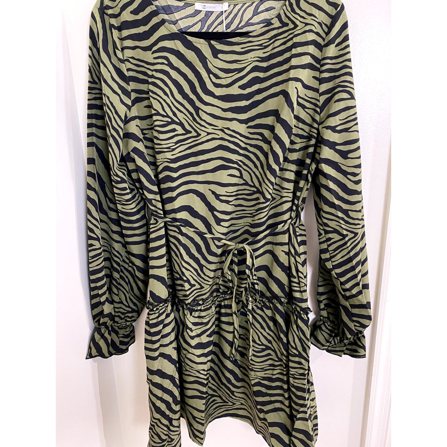 Cupshe Green/Black Zebra Print Dress - Sz. XL (NWT)