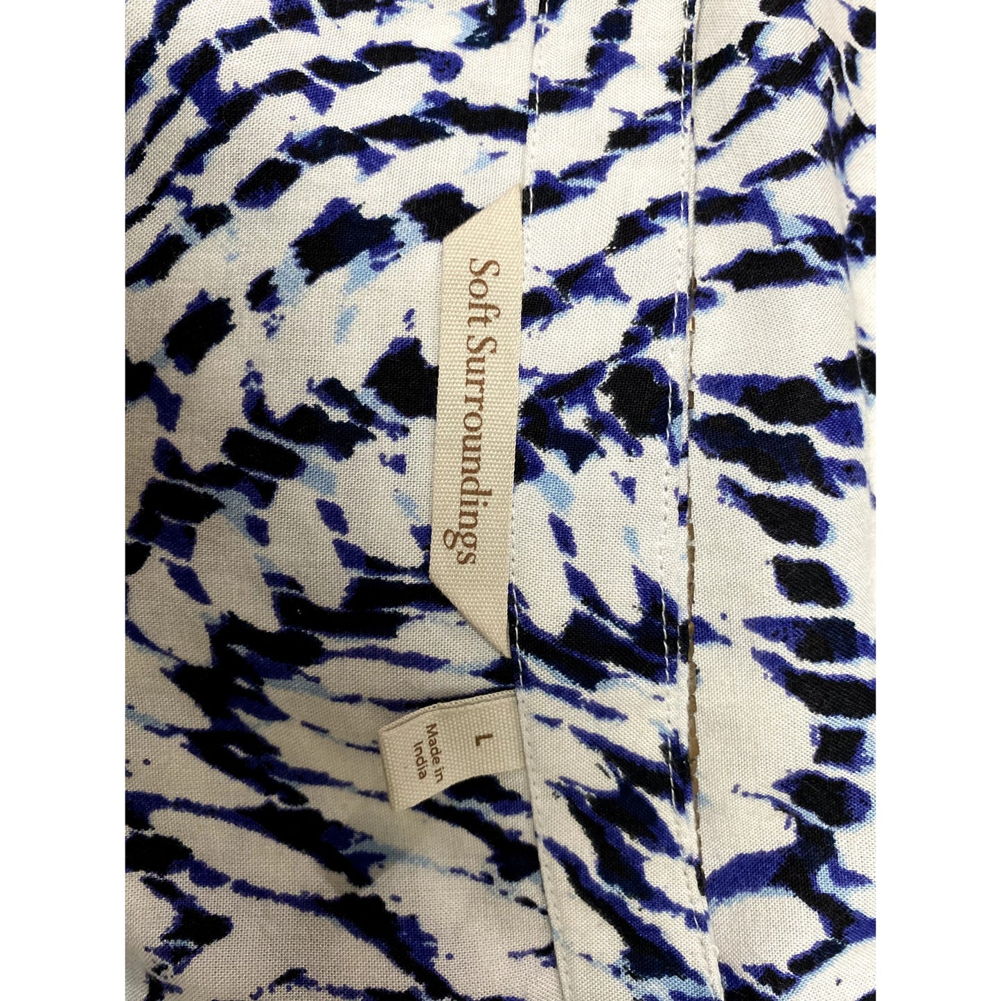 Soft Surroundings South Beach Blue/White Sequin Tunic - Size L (EUC)