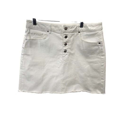 Ann Taylor Loft White Denim Mini Skirt - Size 12 (NWT)