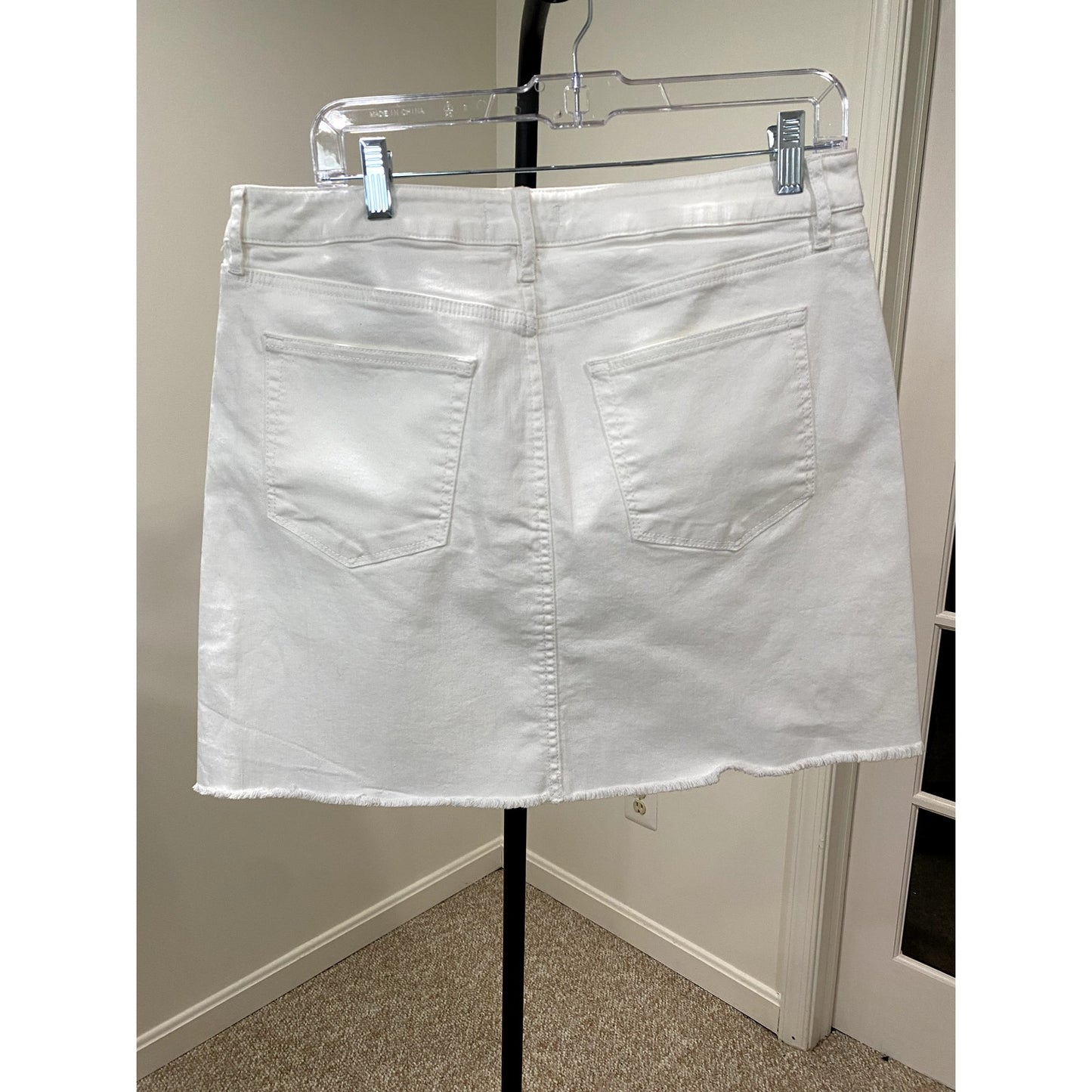 Ann Taylor Loft White Denim Mini Skirt - Size 12 (NWT)