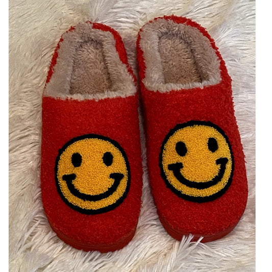 Jenni by Jennifer Moore Red Smiley Face Slippers - Size 7 - 8 (NWT)