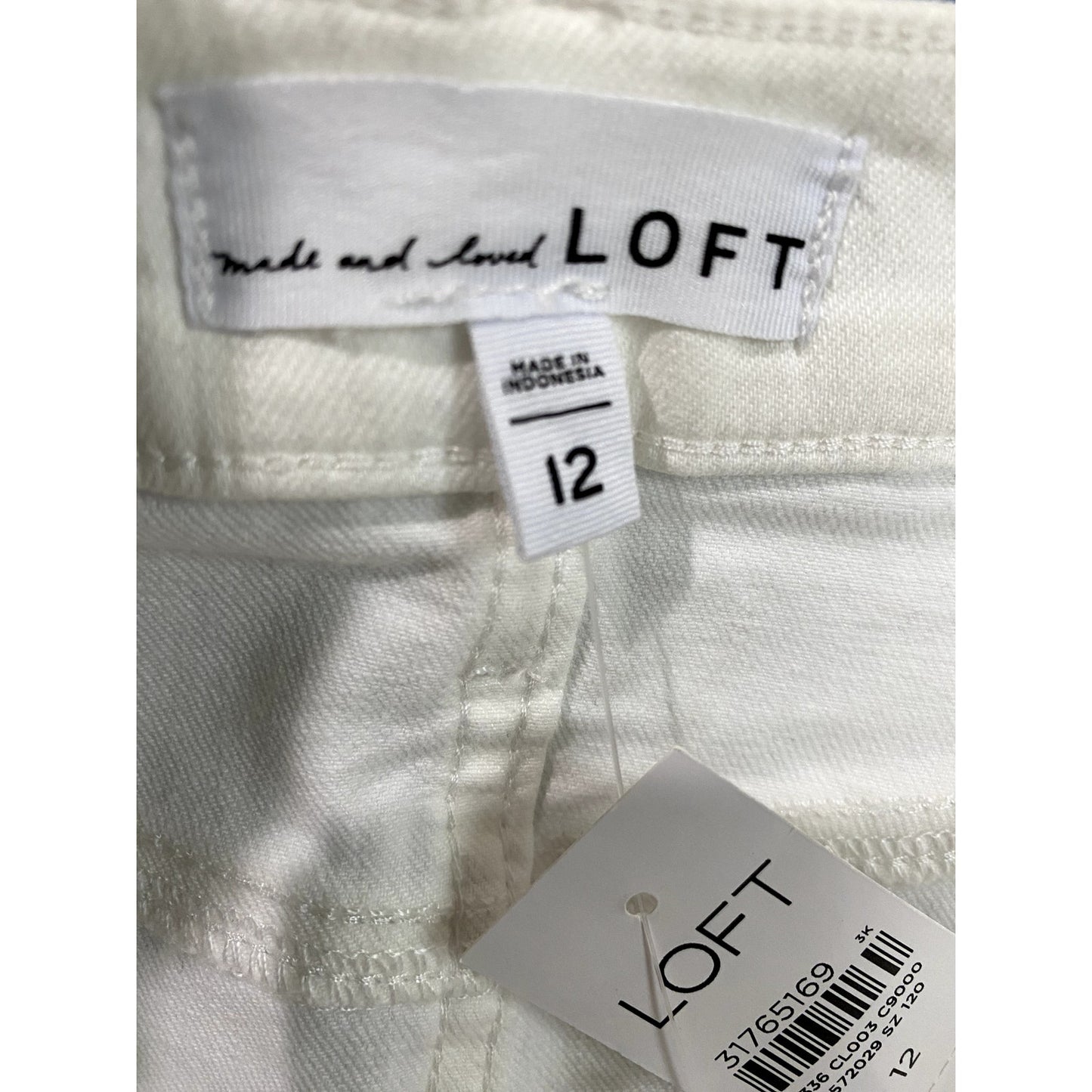 Ann Taylor Loft White Denim Mini Skirt - Size 12 (NWT)