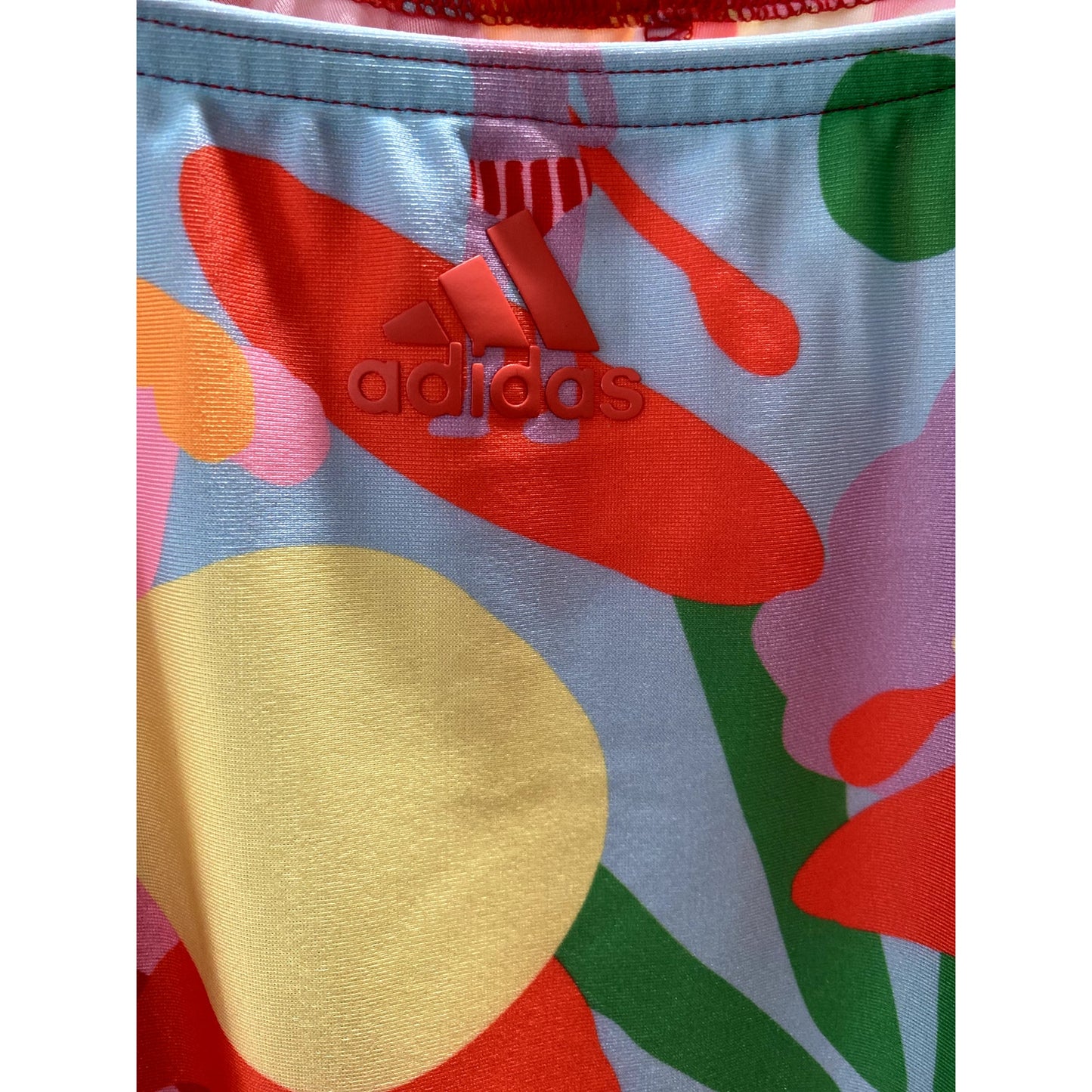 Adidas X Farm Rio Three Stripe Multicolor One Piece Swimsuit - Size 14 (NWT)