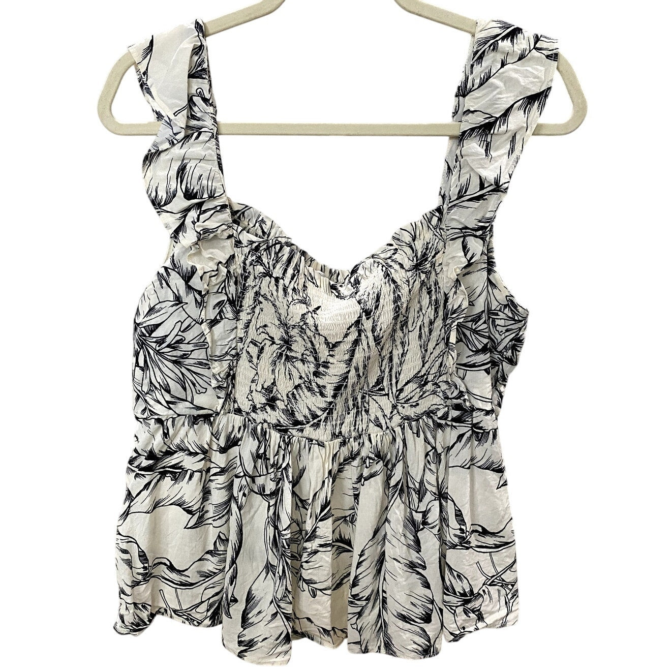 Rose + Olive Floral Sleeveless Top - Size Large (EUC)