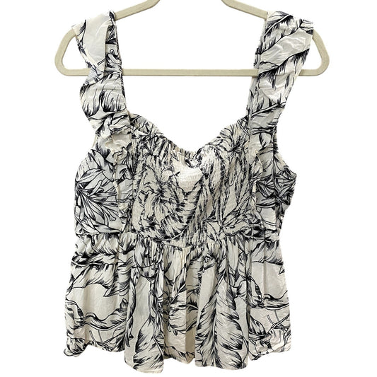 Rose + Olive Floral Sleeveless Top - Size Large (EUC)