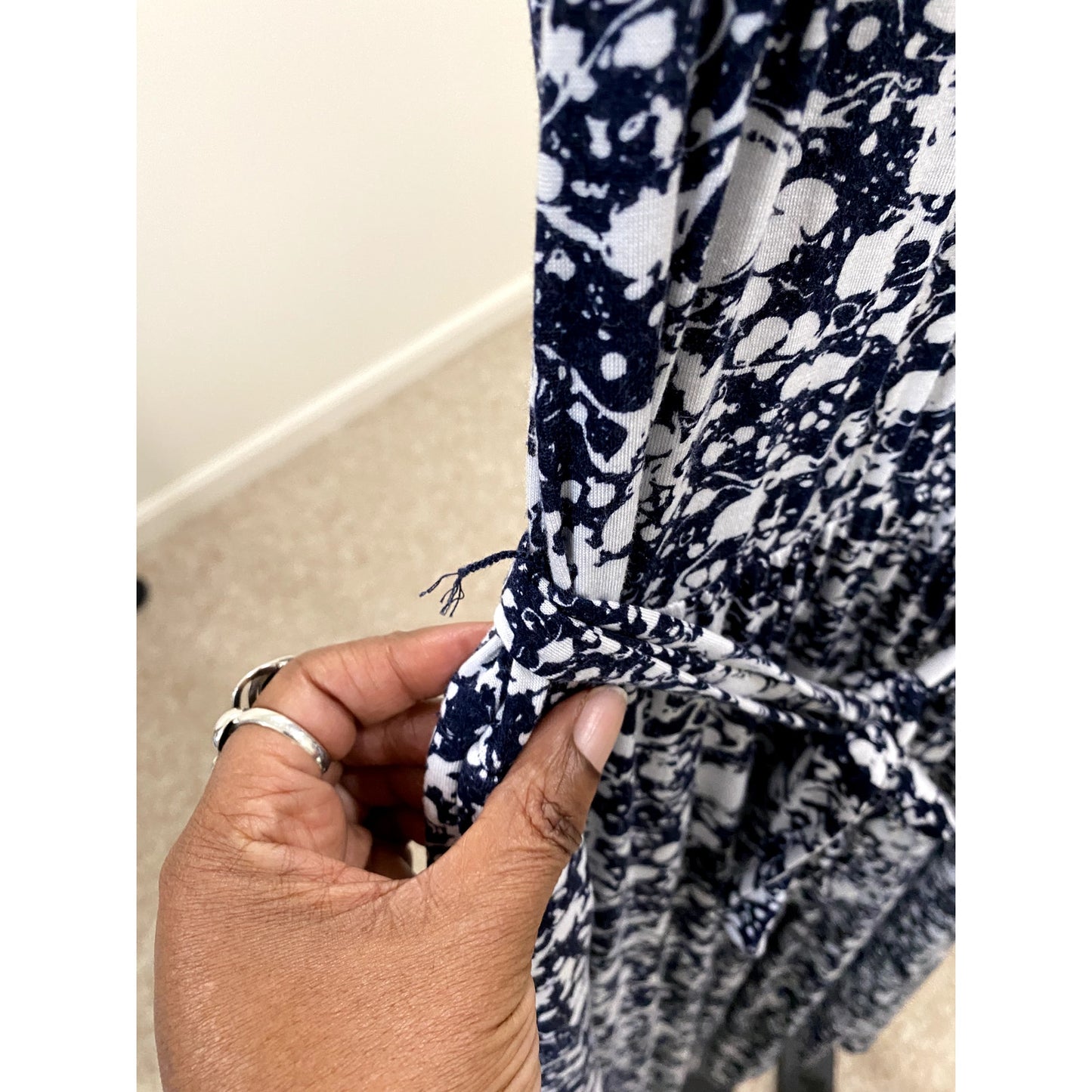 Soma Blue/White Weekend Soft Jersey Bra Dress - Size Medium (EUC)