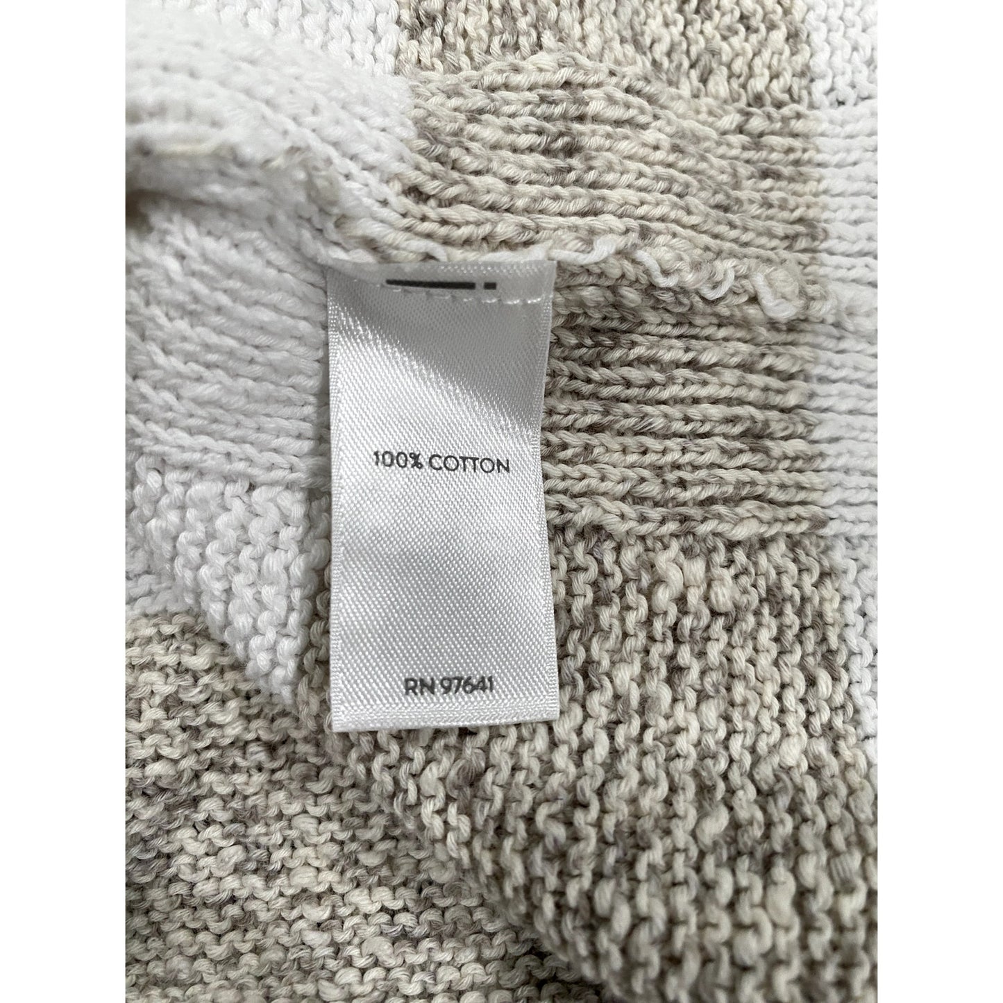 PureJill Beige/White Cap Sleeve Horizontal Striped Sweater - Sz XL (EUC)