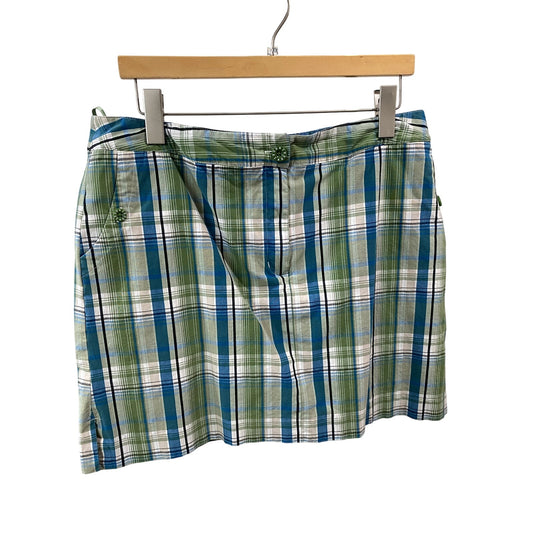 Izod Green/Blue/White Plaid Skort  - Size 14 (EUC)