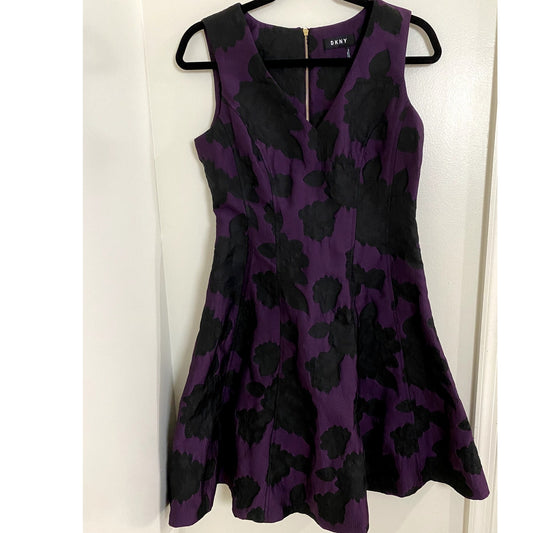 DKNY Purple/Black Sleeveless A-Line Dress  - Sz. S (EUC)
